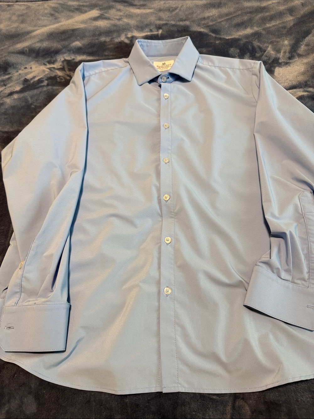 Men's Light Blue Dress Shirt - Classic Collared Button-Up